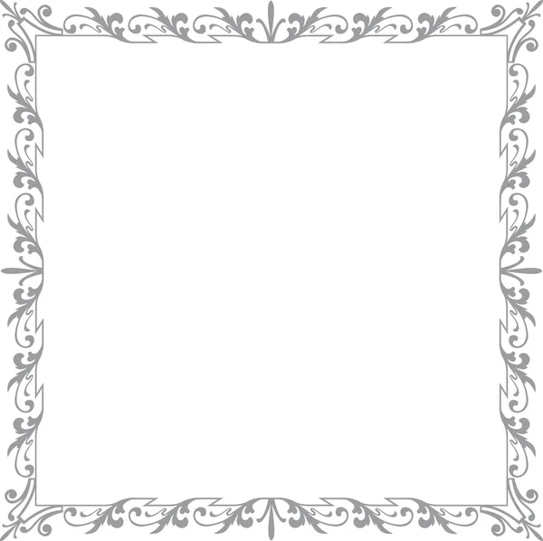 Cadre historique en gris avec ornements en format carré — Image vectorielle