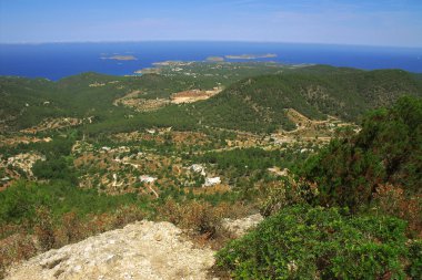 Ibiza panoramic view in northeast clipart