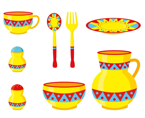 Set of dishes — Stock Vector