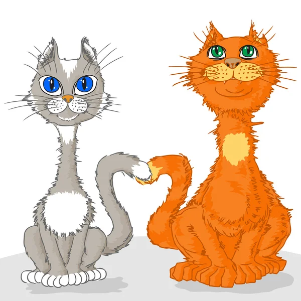 Amantes de los gatos. Ilustración vectorial . — Vector de stock