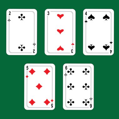 kartlar, poker winnings birleşimleri. vektör.