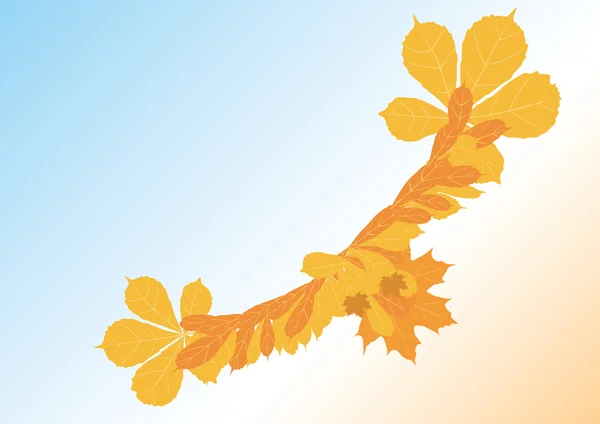 Pájaro de hojas de otoño . — Archivo Imágenes Vectoriales