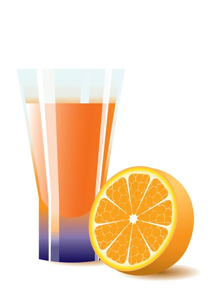 Cocktail em copo alto com laranja. Vetor . — Vetor de Stock