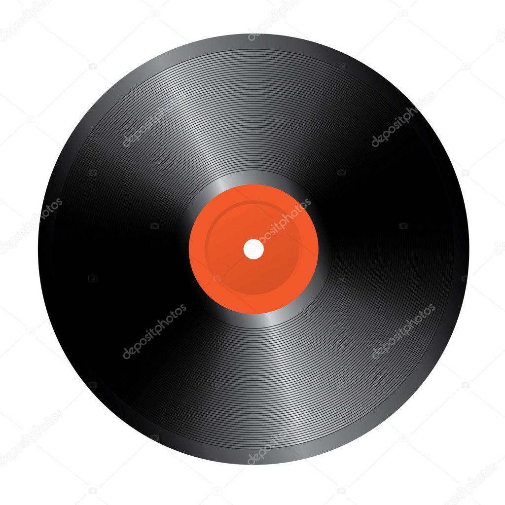 Vinyl Record isolated on a white background. Vector.