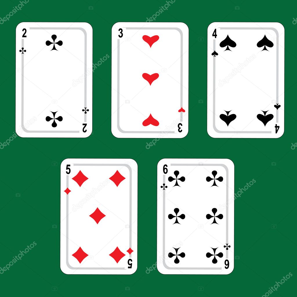 Cards, winnings combinations of poker. Vector.