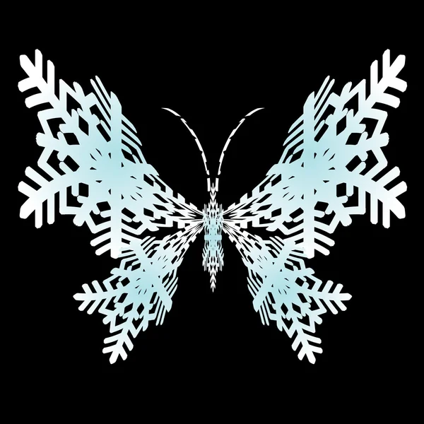 Snow butterfly. Vector illustration. — Stock Vector