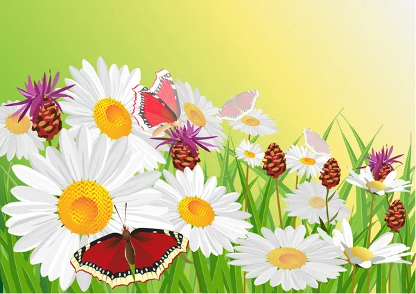 Arbre aux papillons et aux libellules . — Image vectorielle
