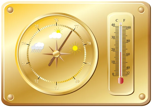 Barometer for determination of weather. — Stock Vector