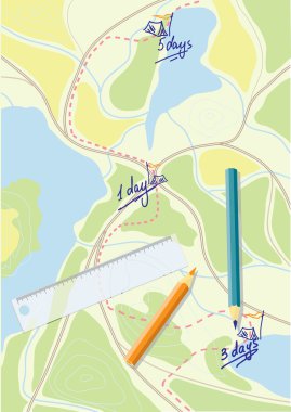 Map of trip. clipart