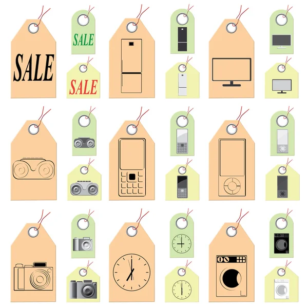 Set of the tags. Home appliances. — Stock Vector