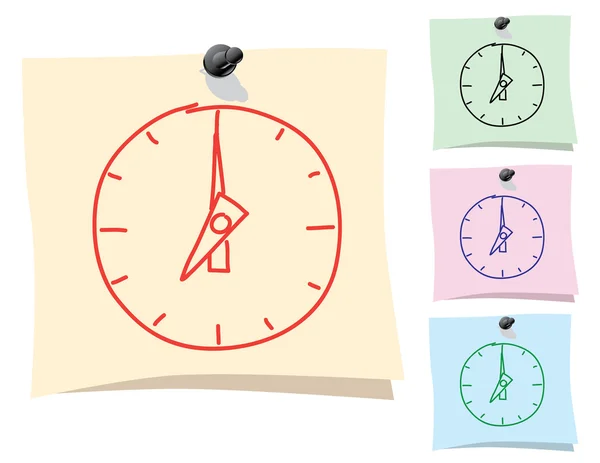 Sticker. Horloge — Image vectorielle