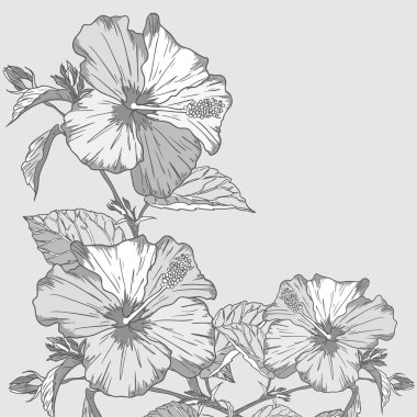 Dekoratif çiçek background. vektör çizim.