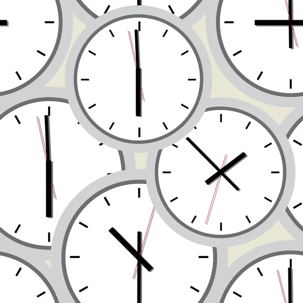 Wall clock. Vector illustration. Seamless. — Stock Vector