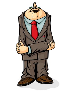 Office worker. Cowardly hid his head. clipart