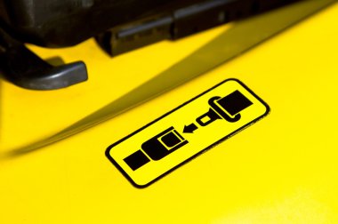 Pictogram of safety belt on a forklift clipart