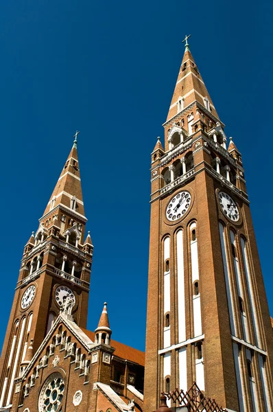 Věže katedrály v Szegedu — Stock fotografie