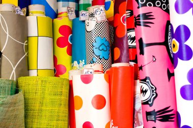 Textile and oilcloth rolls clipart