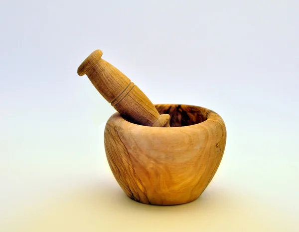 Argamassa feita de madeira de oliveira — Fotografia de Stock
