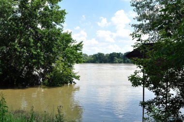 Flood on the river Danube clipart