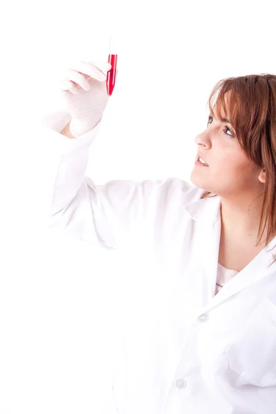 Female medical or scientific researcher — Stock Photo, Image