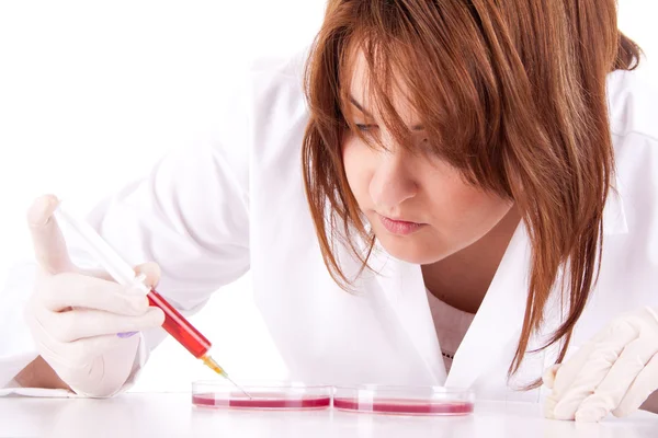 Female medical or scientific researcher — Stock Photo, Image