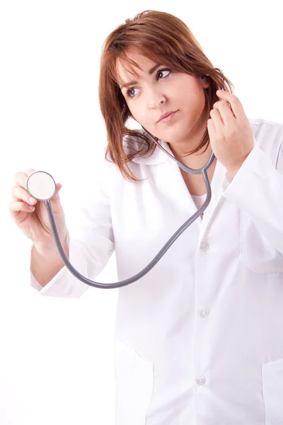Medico con uno stetoscopio — Foto Stock