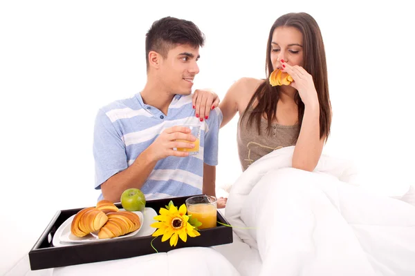 Пара снідає — стокове фото