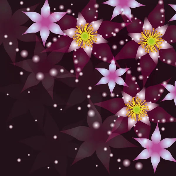 Abstrakt bakgrund med blommor, inbjudan eller gratulationskort — Stock vektor