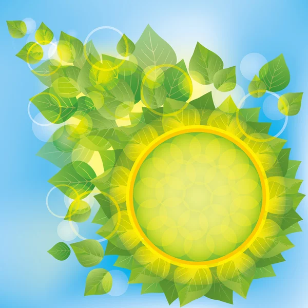 Eco αφηρημένο φόντο με πράσινα φύλλα — Διανυσματικό Αρχείο