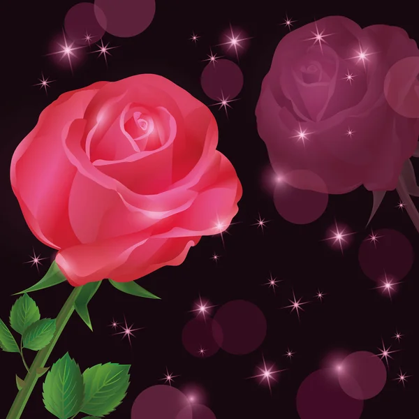 Carte de voeux ou d'invitation avec rose — Image vectorielle
