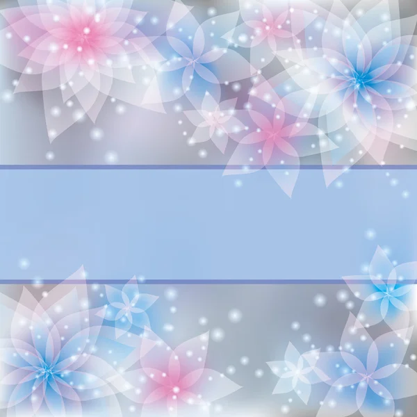 Gruß- oder Einladungskarte, floraler Hintergrund — Stockvektor
