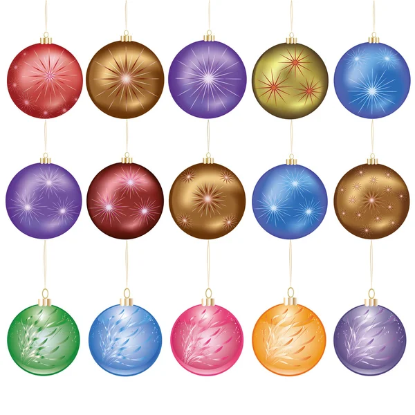 Conjunto de bolas de Natal — Vetor de Stock