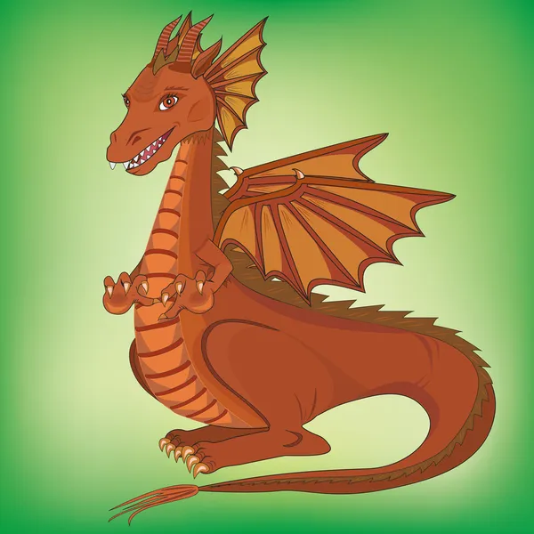 Smiling cartoon dragon — Stock Vector