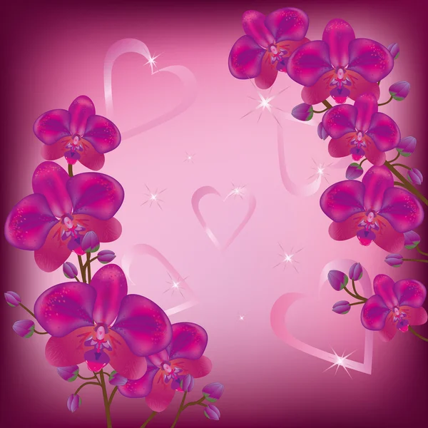 Orchidées de fond festives — Image vectorielle