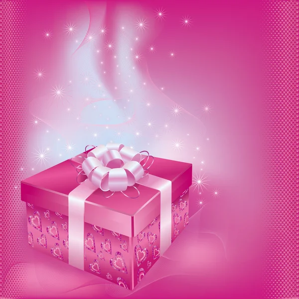 Festkarte mit Geschenkbox — Stockvektor