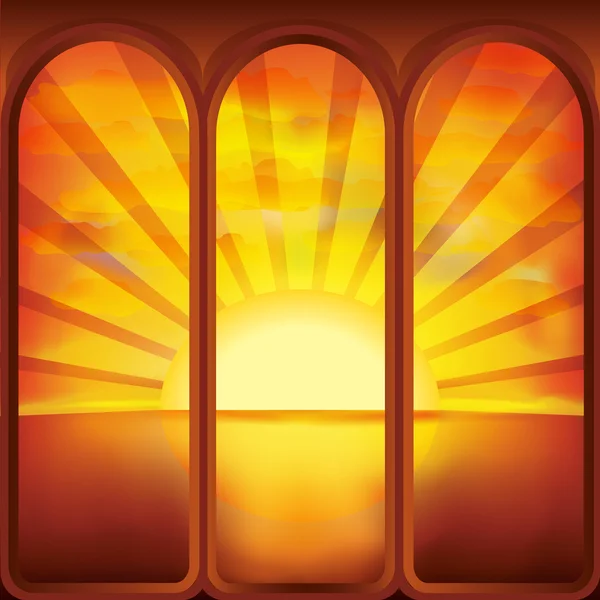 Sonne im Fenster — Stockvektor