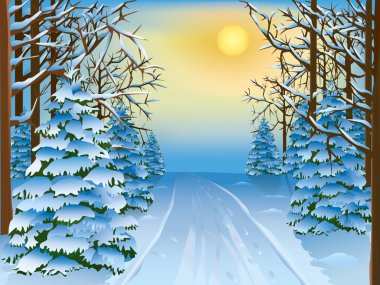 Winter forest clipart