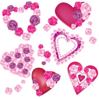 Set of decorative hearts clipart