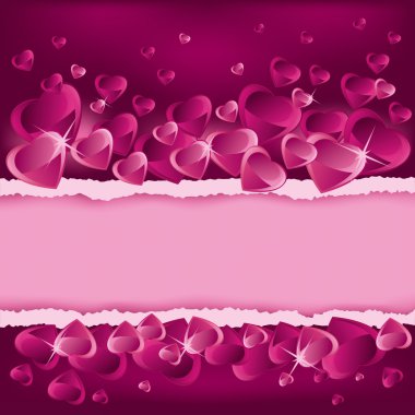 Valentine's Day background with hearts and place for text clipart