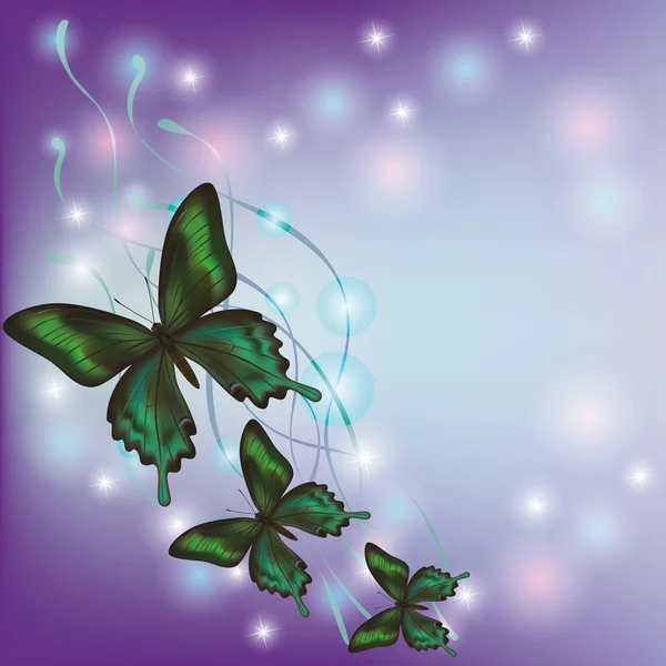 Fundo de luz com borboletas —  Vetores de Stock