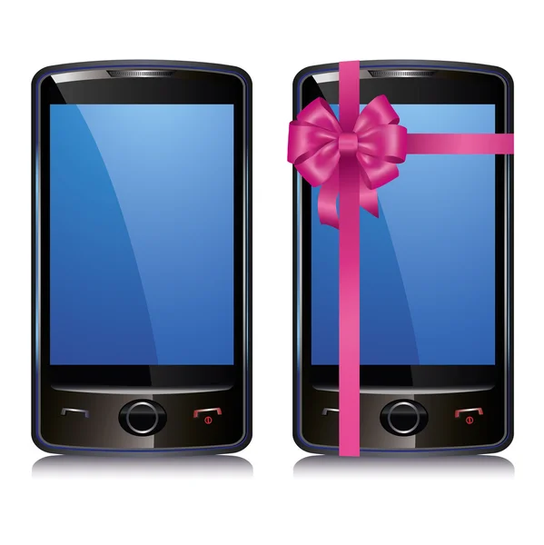 Set di due smartphone touch screen — Vettoriale Stock