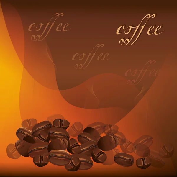 コーヒー豆の背景、ベクトル — ストックベクタ