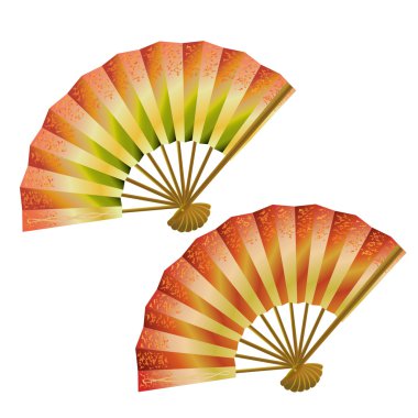 Set of Japanese fans clipart