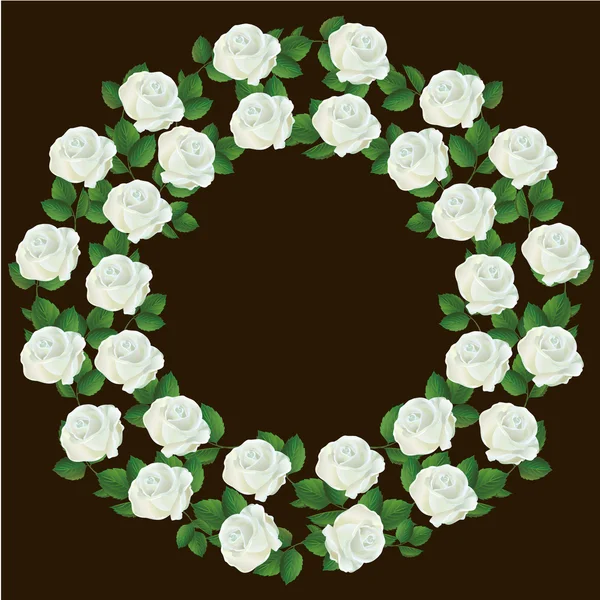 Ornament aus weißen Rosen, Element des Designs — Stockvektor