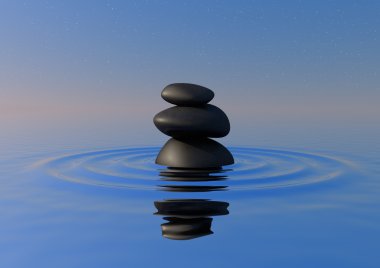 Zen rocks on water clipart