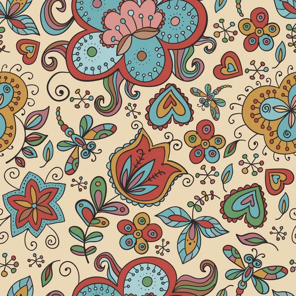 stock vector Fantasy floral seamless pattern