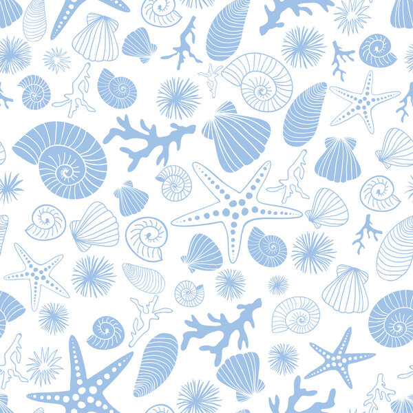 Fantasy maritime seamless pattern