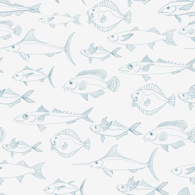 Fishes seamless pattern clipart