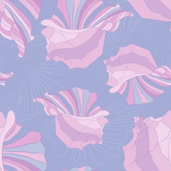Stylized seashells seamless pattern — Stock Vector