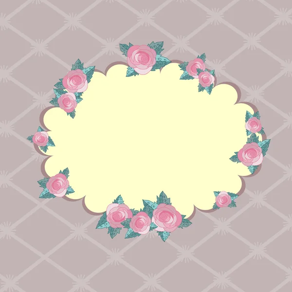 การ์ดอวยพรพร้อมดอกกุหลาบ — ภาพเวกเตอร์สต็อก